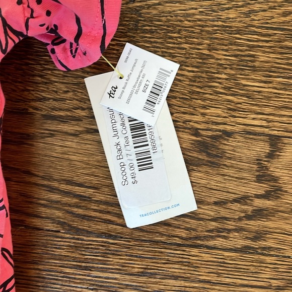 Adorable pink strawberry pants romper - Tea romper one piece - Picture 3 of 5